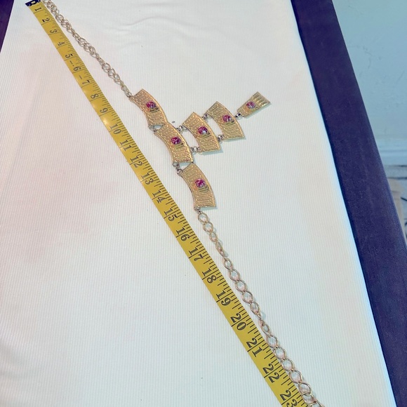 FABULOUS Vtg Egyptian Revival Semi-Precious Stone Statement/Runway Necklace - Picture 10 of 12